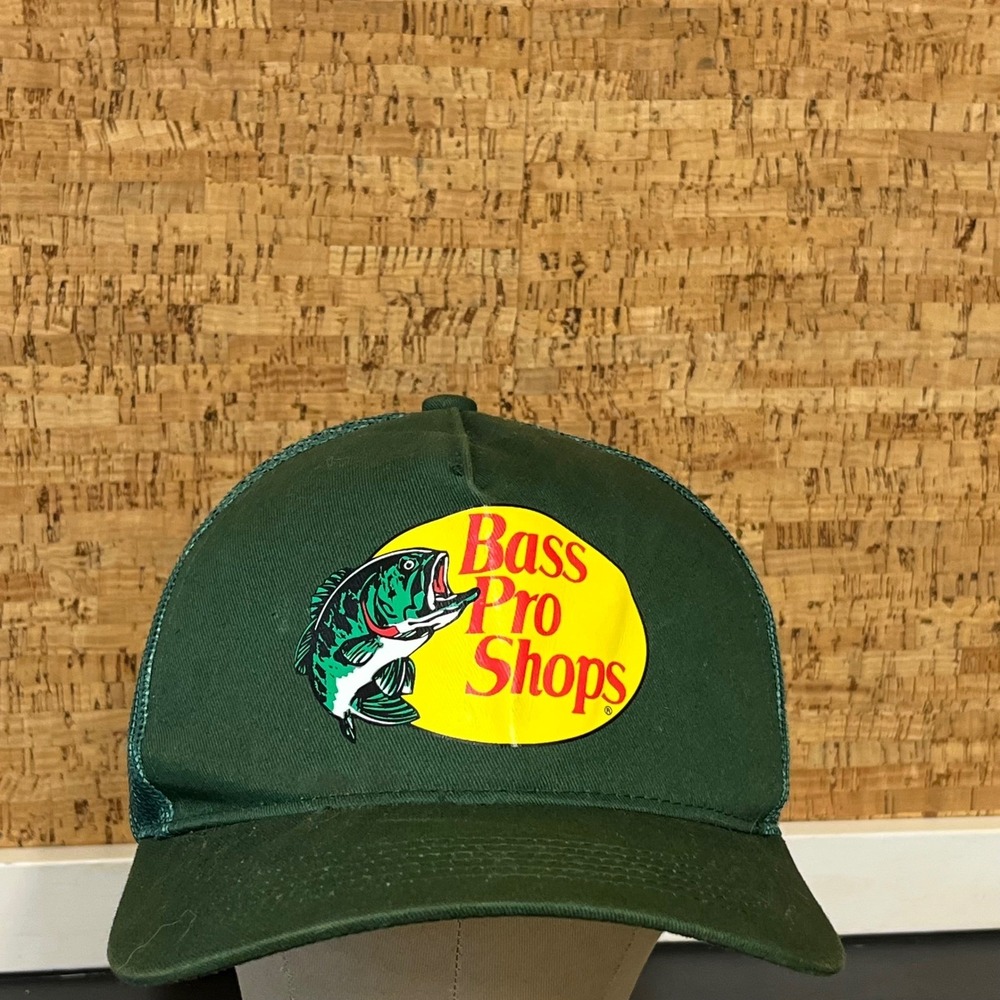 VTG Bass Pro Shops Trucker Hat Mesh Snapback Cap Dark Green One‎ Size Fits Most